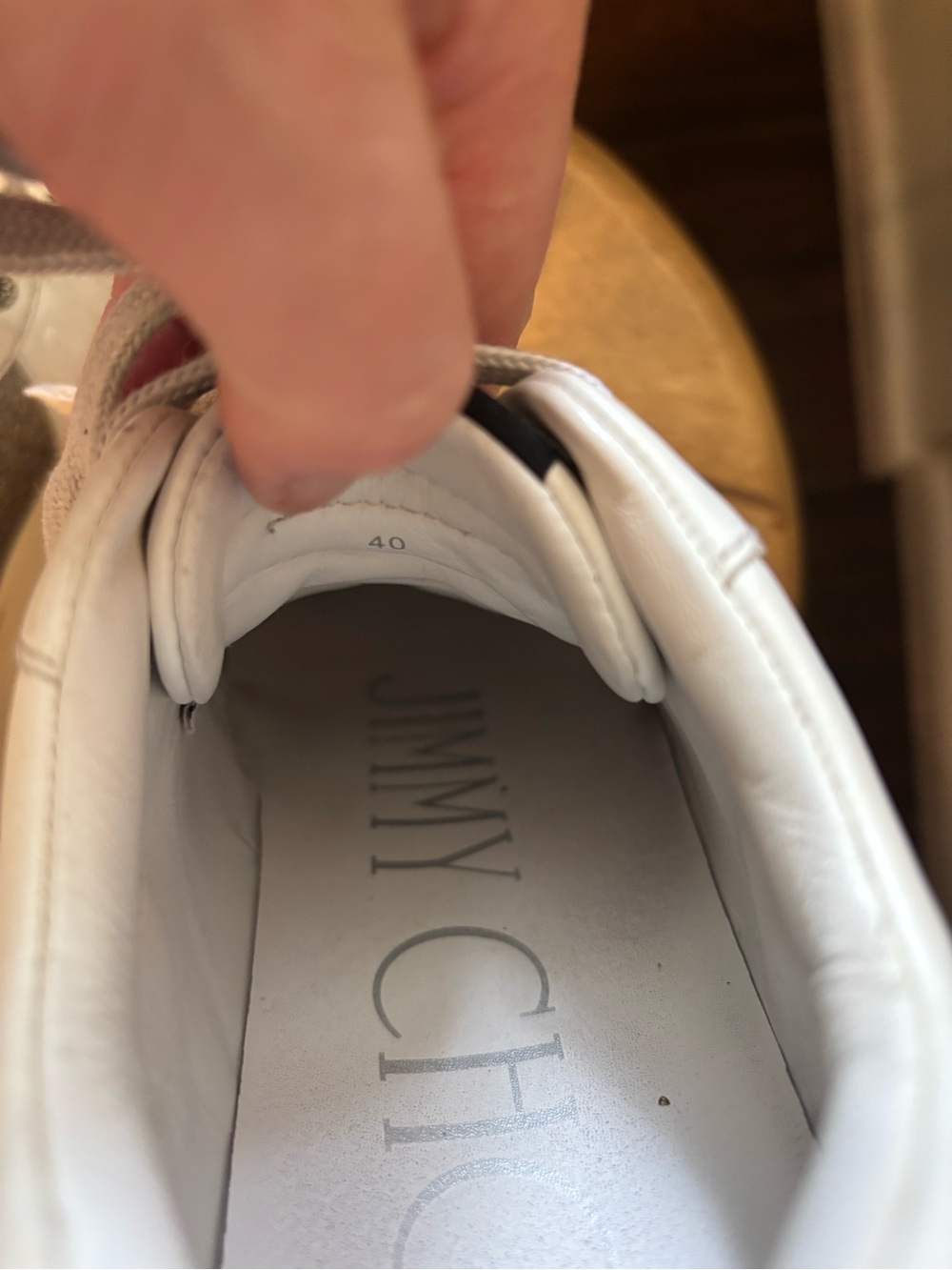 Jimmy Choo Hawaii sneakers white leather  silver glitter star Designer 40 $600 - Picture 10 of 11